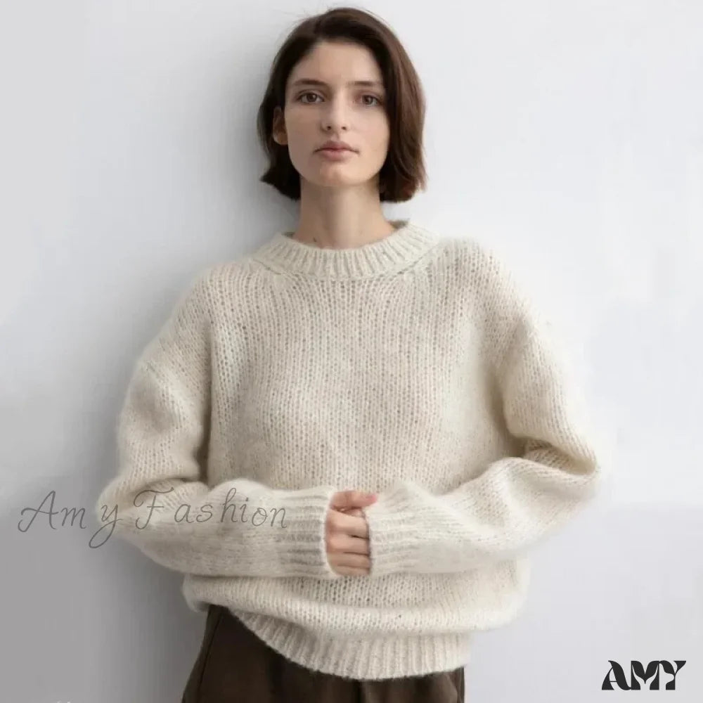 Best Seller Women 24th Autumn Winter New Mohair Lazy Feeling Loose Wool Stylish Sweater Best Seller Women 24th Autumn Winter New Mohair Lazy Feeling Loose Wool Stylish Sweater