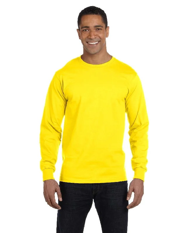 Hanes Long Sleeve Beefy-T T-Shirt | Yellow