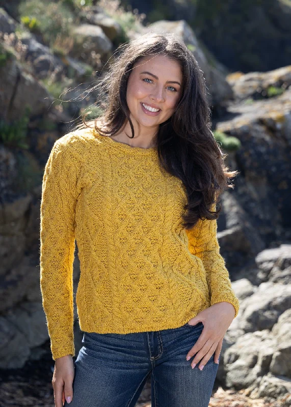 Price Drop Women's Lambay Aran Sweater | Sunflower
