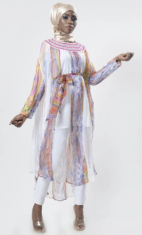 Instant Discount Exclusive Chiffon Printed Long Tunic