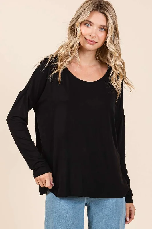 Take Action Bamboo Drop Shoulder Long Sleeve Top