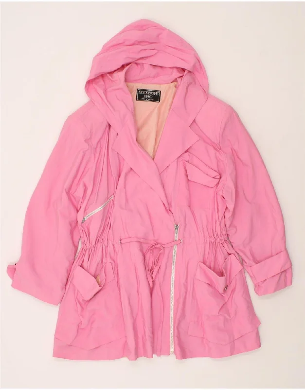Massive Deals VINTAGE Womens Hooded Overcoat UK 22 3XL Pink Viscose