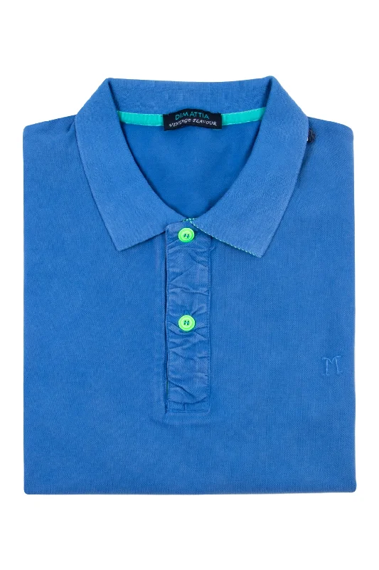 Dimattia Blue Knit Polo