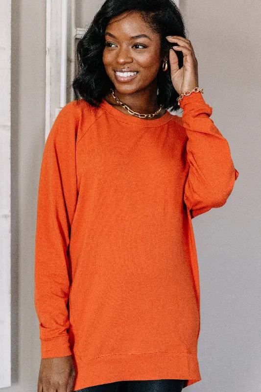 Price Drop Slouchy Dolman Rust Orange Long Sleeve Tunic