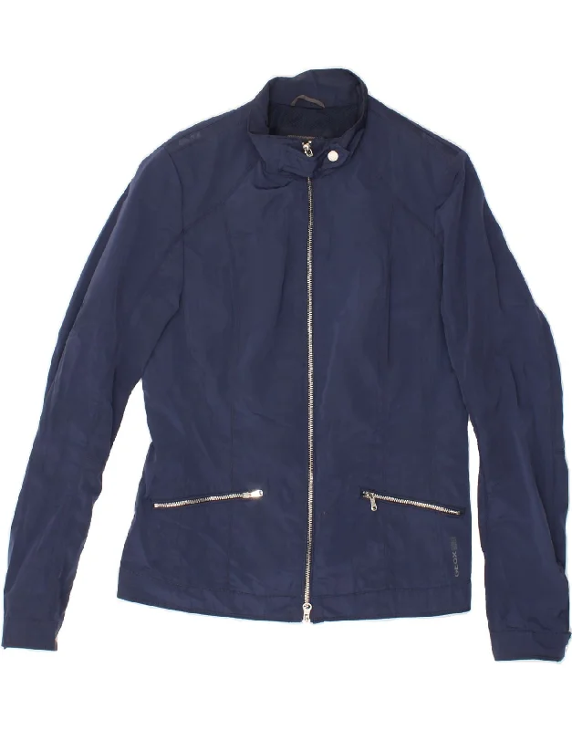 Early Access GEOX Womens Bomber Jacket UK 10 Small Navy Blue Polyamide