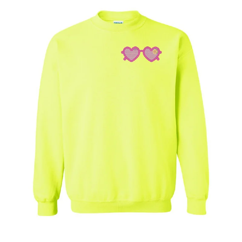 Steals and Deals Monogrammed Sunglasses Crewneck Sweatshirt