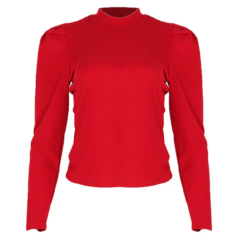 Hot Deal REDTAG Women's Red Formal Jersey Tops