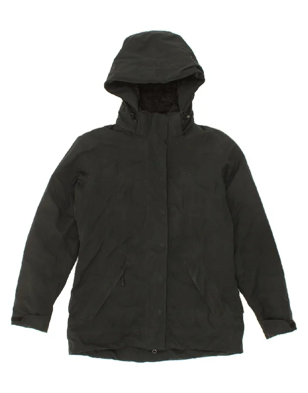 Weekend Savings Bonanza JACK WOLFSKIN Womens Hooded Windbreaker Jacket UK 8/10 Small Black