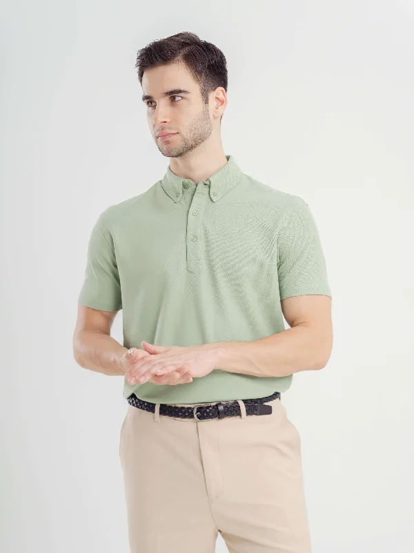 Huge Savings Dante Polo Button Down Short Sleeve - Moss Green