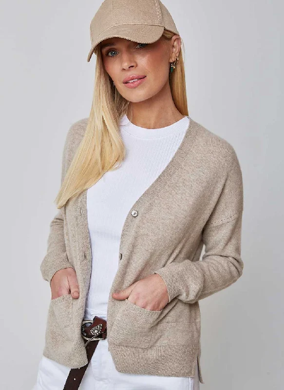 Huge Discounts New Boxy Cashmere Cardigan - Chinchilla