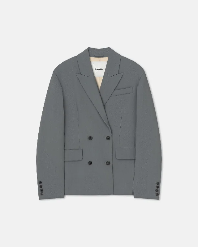 Buy More, Save More Laane - Cinched-Waist Blazer - Steel Blue