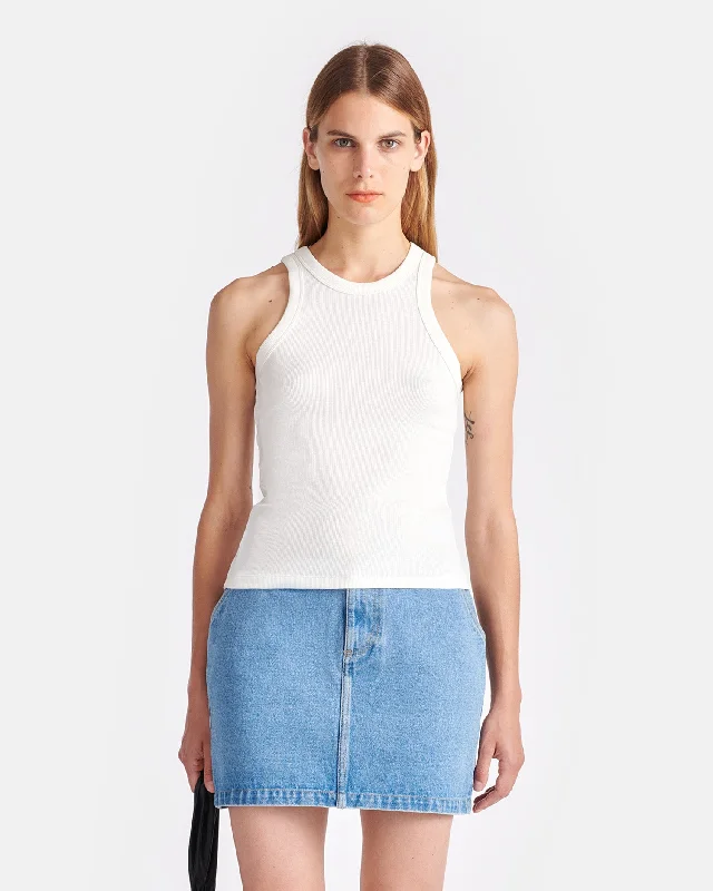 Final Markdown Herve - Ribbed-Jersey Tank Top - Off White