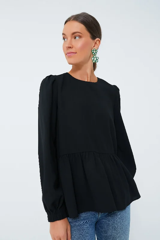 Weekend Savings Extravaganza Black Carlota Peplum Blouse