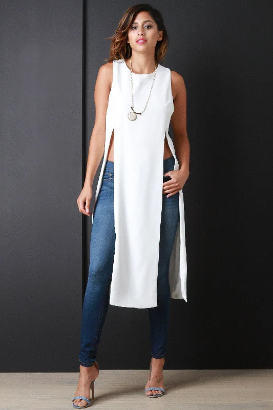 Limited Time Discount Multi-Slit Sleeveless Maxi Top