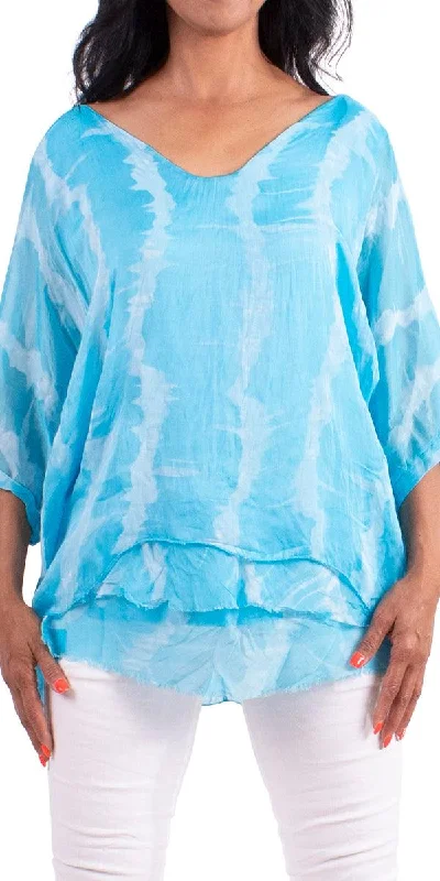 Weekend Discounts to Savor Bari Silk Tie Dye Kaftan