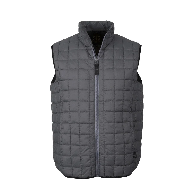 STS Ranchwear Mens Wesley Gray 100% Polyester Softshell Vest