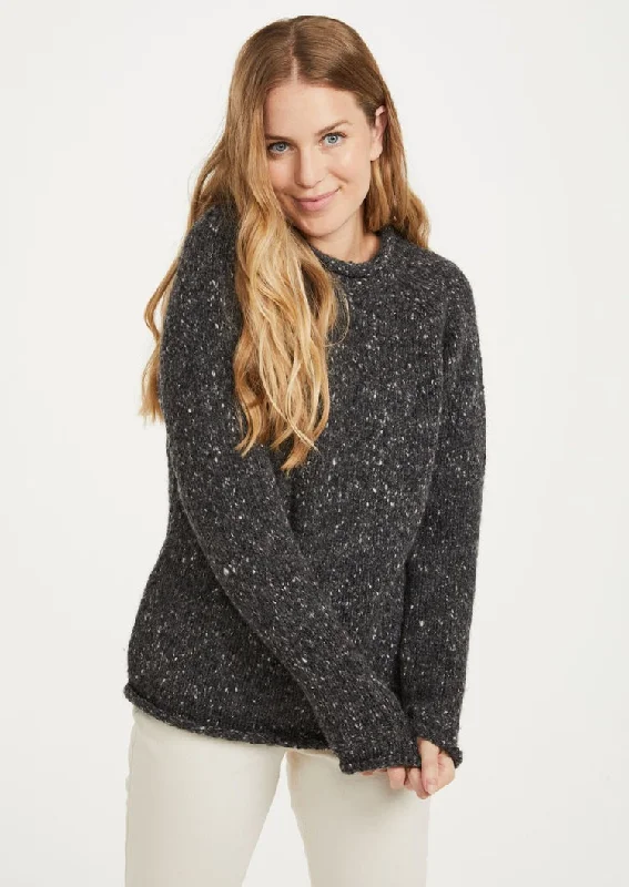 Loyalty Reward Ladies Donegal Roll Neck Sweater | Charcoal