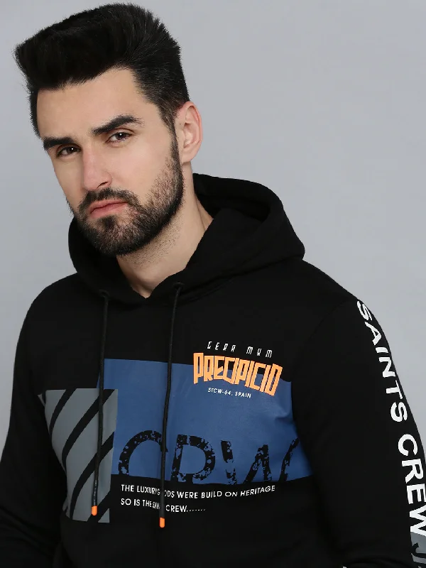 Men Black Printed Sweatshirt