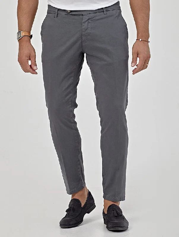 GABARDIN CASUAL PANTS IN ANTHRACITE