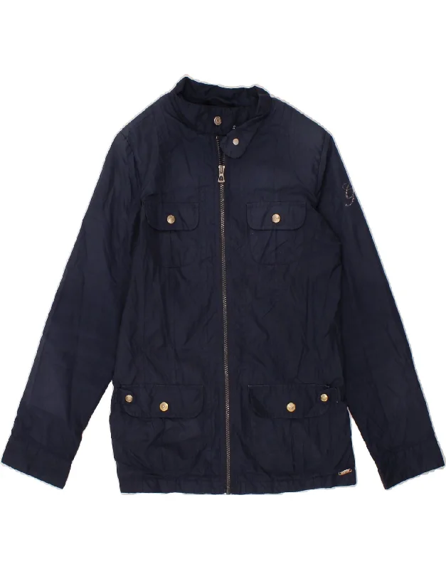 Great Bargain GEOX RESPIRA Womens Utility Jacket UK 12 Medium Navy Blue Polyester