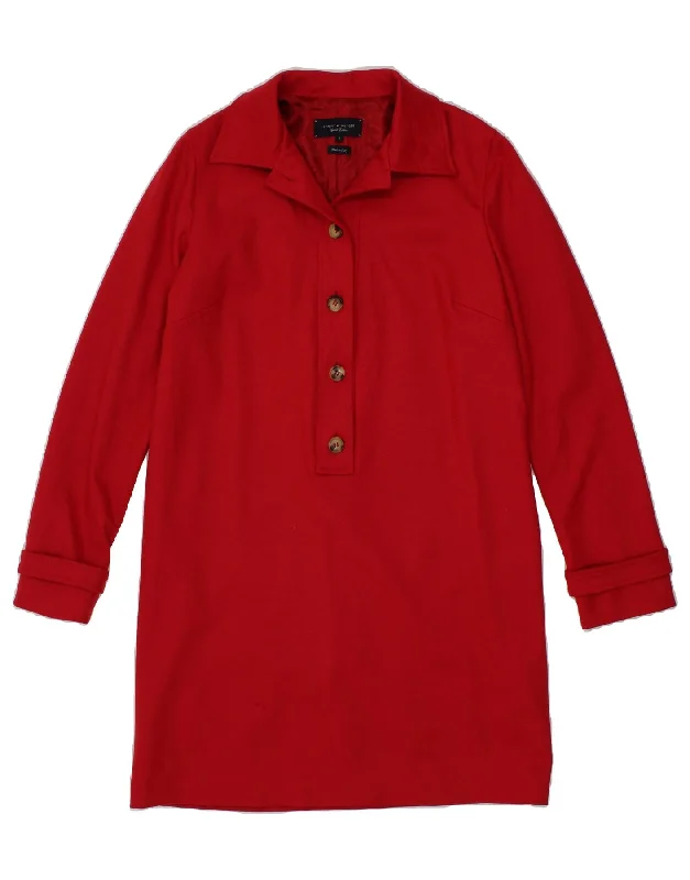 Great Bargains TOMMY HILFIGER Womens Pullover Overcoat US 6 Medium Red Wool