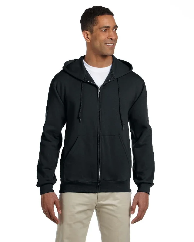 Jerzees Super Sweats 50/50 Full-Zip Hoodie | Black