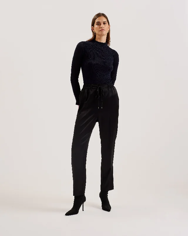 Bargain Prices Raineee Metallic Ribbed Funnel Neck Jumper Navy