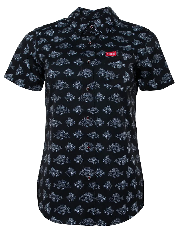 Weekend Specials to Relish Fishbonez Women's Short Sleeve Party Shirt
