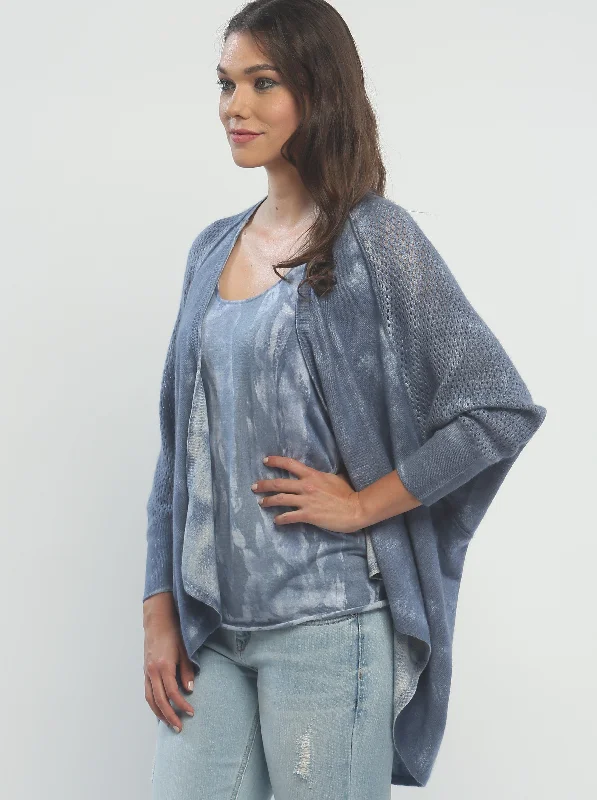 Act Fast Hand Painted Open Front Cardigan