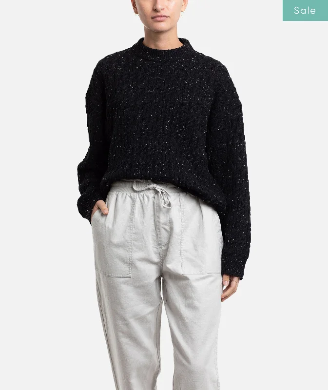 Take Advantage Wharf Cable Knit Sweater - Black