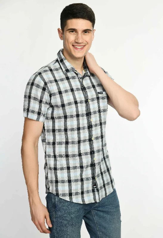 Men's Checked Cotton Short Sleeve shirt