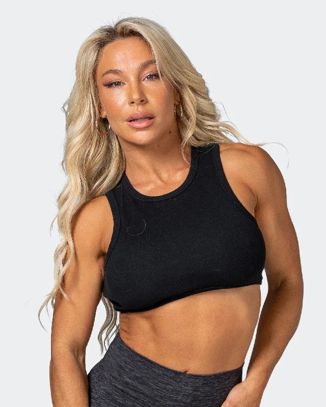Exclusive Weekend Offers Inside HBxMN Bliss Rib Cropped Tank - Black