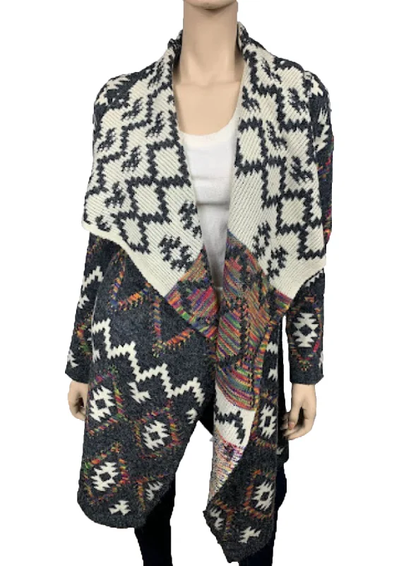 Weekend Discounts to Savor Aztec Knitted Open Long Cardigan (SF17001)