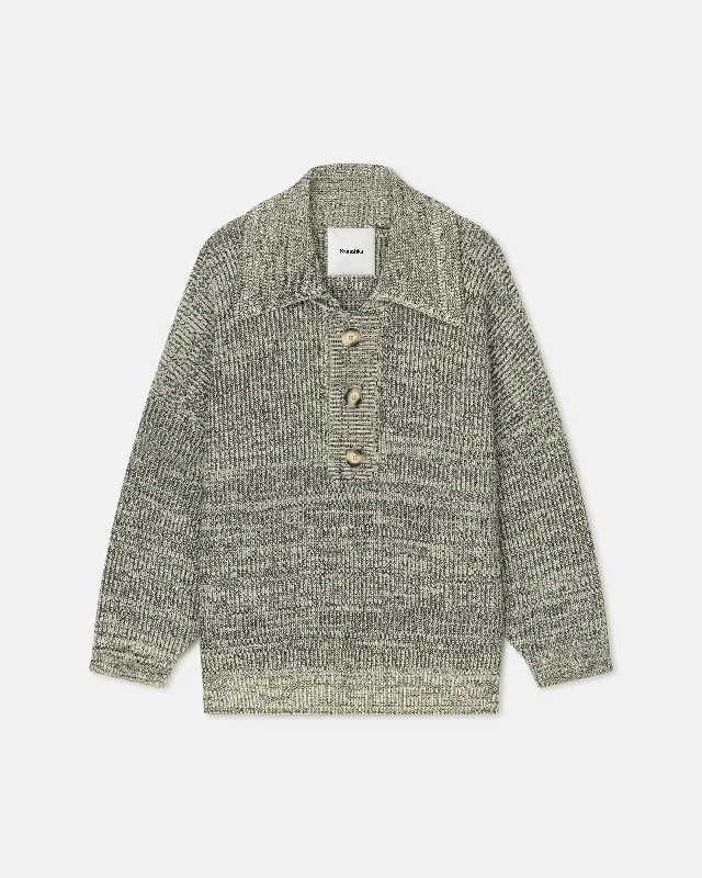 Hurry Up Delier - Cashmere-Blend Mouline Sweater - Black/Moon