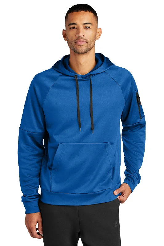 Nike Mens Therma-Fit Fleece Hooded Sweatshirt Hoodie w/ Pouch Pocket - Game Royal Blue - New