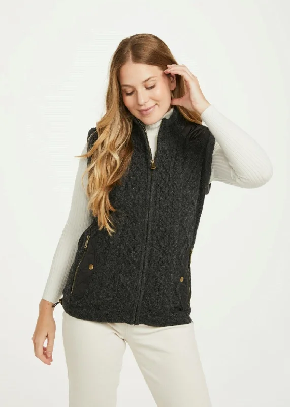 Special Discount Ladies Gilet with Fleece Collar | Charcoal