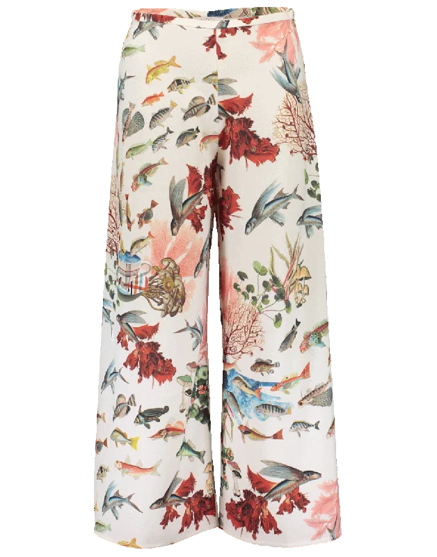 Best Bargains Fish Print Cropped Pant