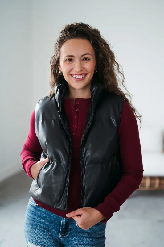 Huge Discounts Evia Faux Leather Vest