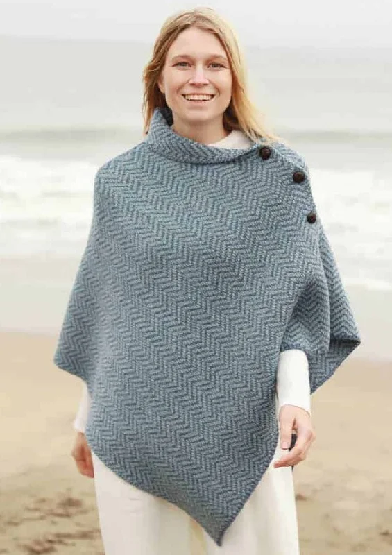 Crazy Deals Ladies Herringbone Aran Poncho