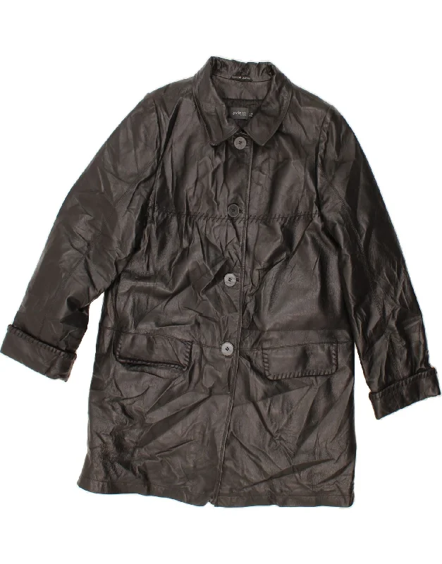 Bargain Prices OVIESSE Womens Leather Coat IT 48 XL Black Leather