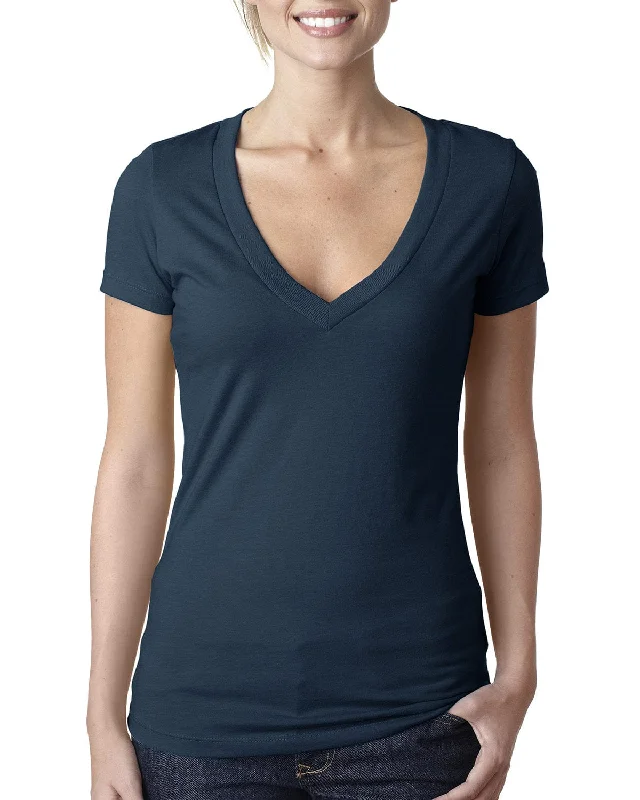 Next Level Ladies CVC Deep V-Neck Tee | Midnight Navy