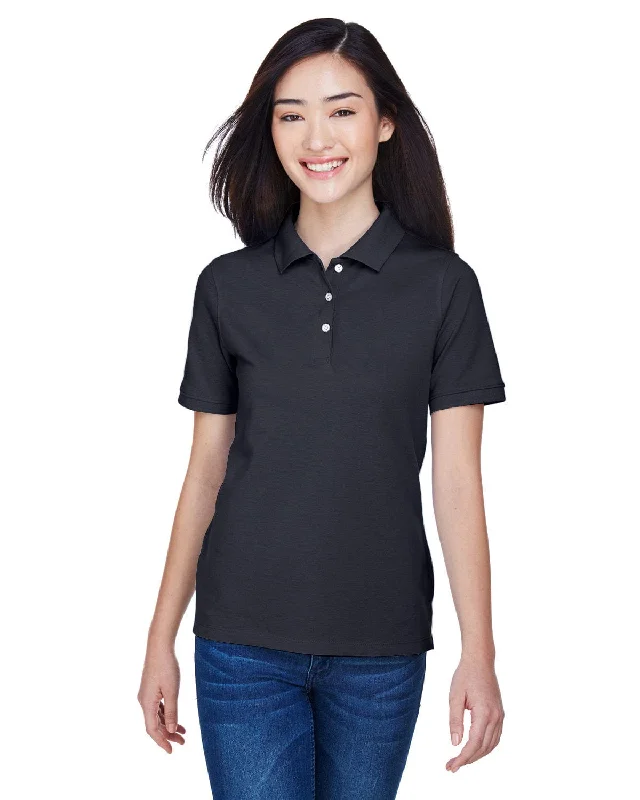 Harriton Ladies Easy Blend Polo Shirt | Navy