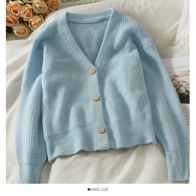 Weekend Discounts You Deserve Sweater women's short Versatile Single breasted cardigan 1823 Weekend Discounts You Deserve Sweater women's short Versatile Single breasted cardigan 1823