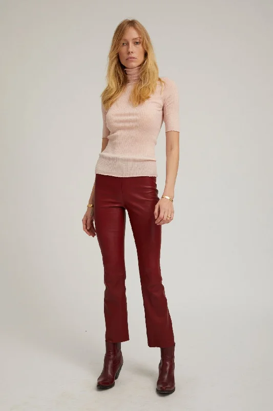 New Deal Cherry Leather Ankle Flare