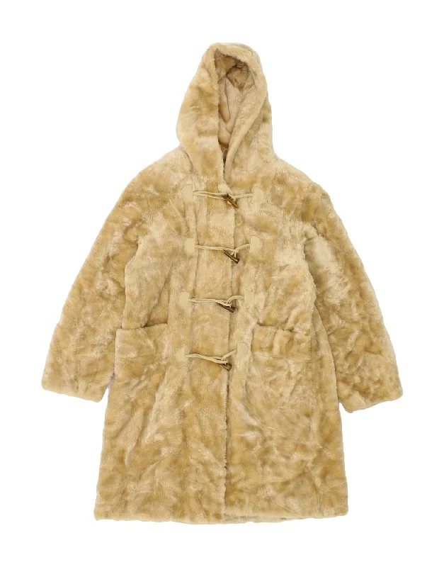Weekend Discounts You Deserve GIORGIO MOBIANI Womens Faux Fur Hooded Duffle Coat UK 12 Medium Beige