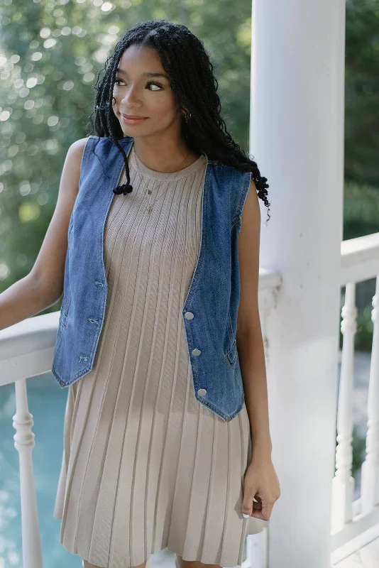 Savings Spectacular Medium Wash Vintage Denim Vest