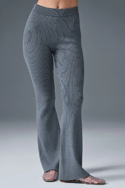 Unbeatable Deal Denim Knit High-Waist Flare Pant - Steel Grey/Anthracite