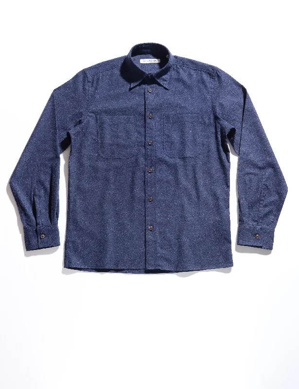 FINAL SALE: BKT16 Overshirt in Cotton Cashmere Flannel - Midnight