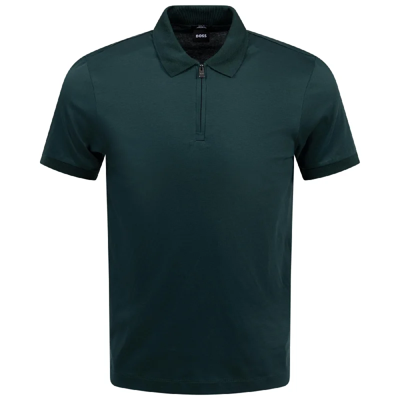 Paras 17 Cotton Quarter Zip Polo Open Green - W24