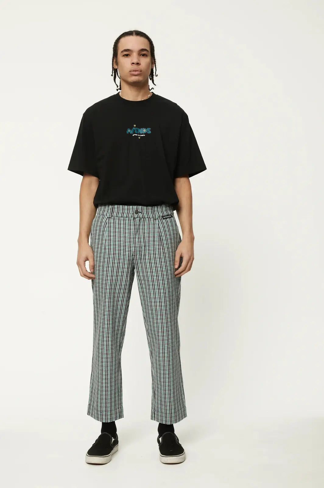 Afends mixed business hemp suit pants- black